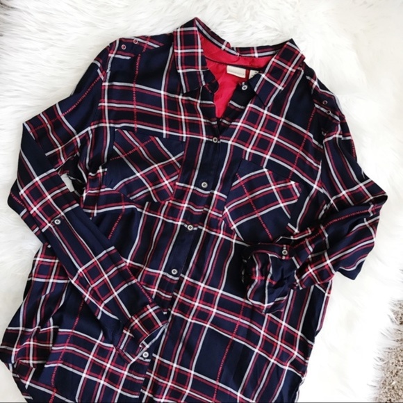Westbound Tops - Westbound Blue Button Down Top Medium NWT